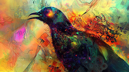 art, animal, water, design, fish, illustration, painting, pattern, snake, nature, color, cat, colorful, paint, in a dreamscape the surface reflects the early mor, untry, generative ai, landscape, arch