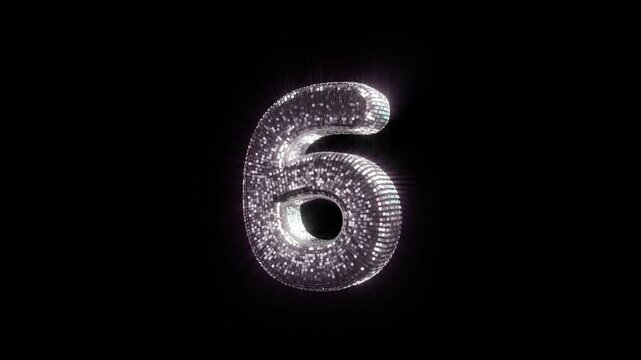 Number 6 with Disco Ball aesthetics On Alpha Loop