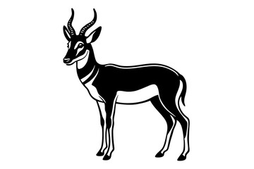 Line Silhouette Drawing of a Pronghorn Stunning Wildlife Art