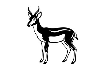 Line Silhouette Drawing of a Pronghorn Stunning Wildlife Art