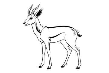 Obraz premium Line Drawing of a Pronghorn Stunning Wildlife Art