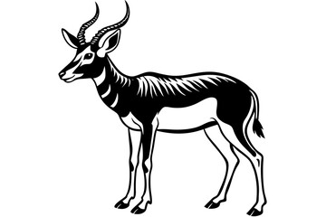 Line Silhouette Drawing of a Pronghorn Stunning Wildlife Art