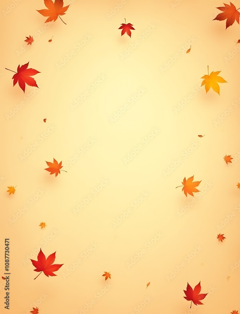Poster autumn banner features colorful fall leaves on a beige background along with a sale ad and beautiful