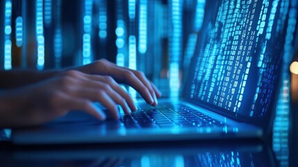 The Hands on Laptop Keyboard