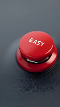 red easy button for simplifying tasks and enhancing efficiency. generative ai