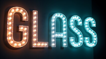 Ethereal typography meets modern art in caustic, industrial designs with clean glowing glass and trendy lettering on vibrant translucent glass.