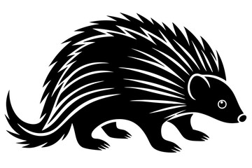 Simple Line Silhouette Drawing of a Porcupine Elegant and Minimalist Animal Art