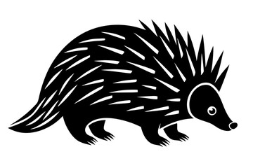 Simple Line Silhouette Drawing of a Porcupine Elegant and Minimalist Animal Art