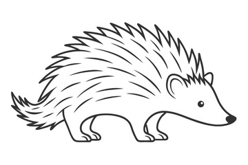 Simple Line  Drawing of a Porcupine Elegant and Minimalist Animal Art
