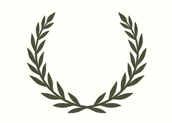 Laurel wreath with olive branch icons, emblems of victory, awards, and champions, evoke a sense of nostalgia and classic sporty style in design.