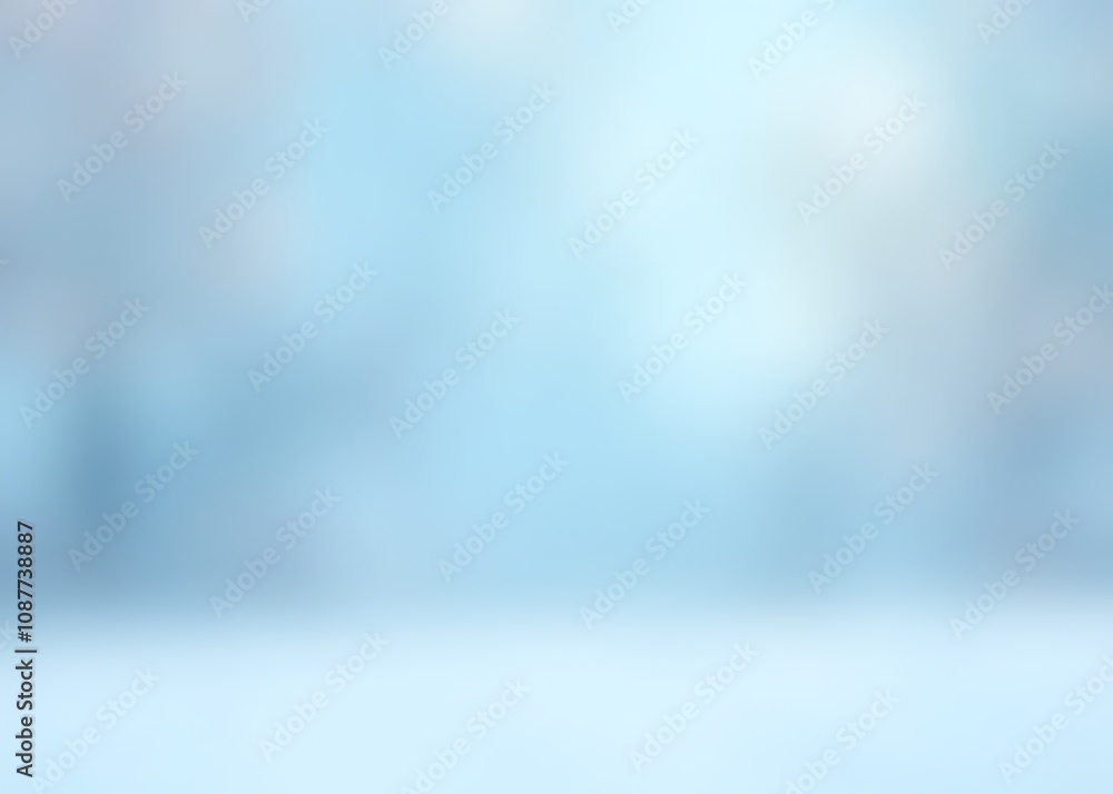 Poster light blue winter banner featuring a blurred snowy background with soft pastel colors and a clear sp