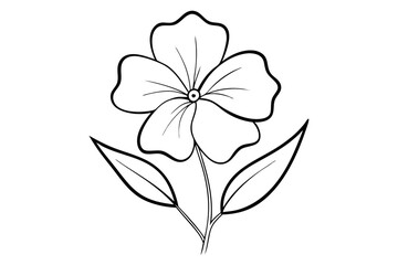Elegant Line Silhouette Drawing of a Phlox Flower