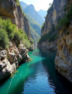 Rocky canyon Moracha in southwestern Montenegro is a scenic destination attracting tourists and adventure seekers with its natural beauty.