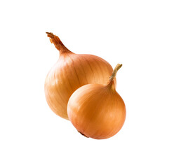 Fototapeta premium Yellow onion isolated on white background. Gold onions isolated on white background.