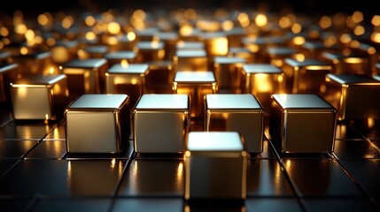 Fototapeta premium Luxury golden abstract smartphone background. AI generated
