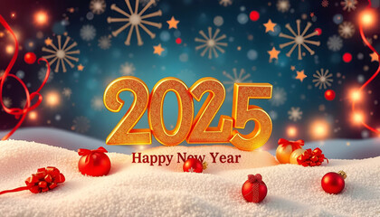 merry christmas and happy new year background 2025