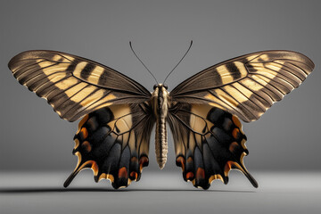 Stunning Close-Up of a Majestic Butterfly Isolated on a White Background, Showcasing Intricate Patterns and Vibrant Colors for Nature Photography Collection