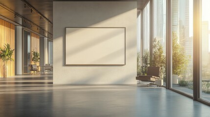 Fototapeta premium Contemporary office with an empty bulletin board.