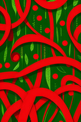 Red and green patterned background
