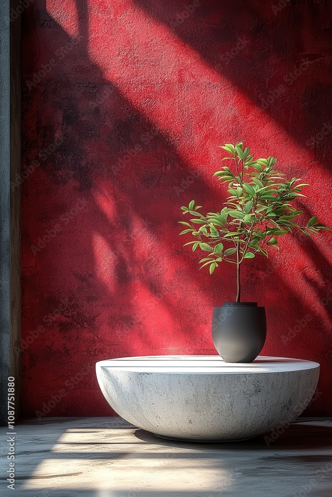 Poster minimalist red and gray abstract background for product display