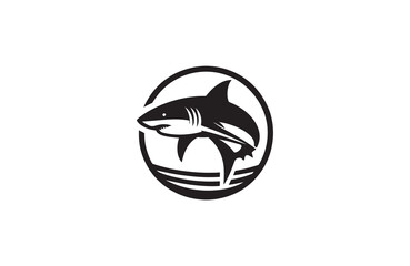 shark silhouette vector outline art illustration logo design
