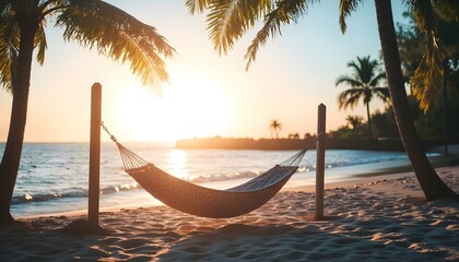 Hammock on the beach background