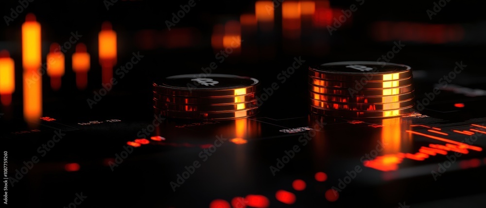 Poster close-up of a digital audio mixer with glowing controls and sound levels.