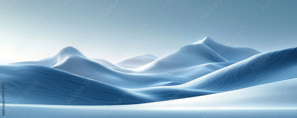 Poster blue and white wave pattern abstract design on background