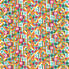 Colourful abstract pattern. Geometric background. Bauhaus style. Vector illustration