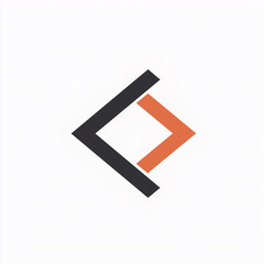 Abstract Geometric Logo Black and Orange Diamond Shape