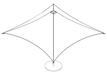 Garden umbrella line art vector design. Perfect for outdoor spaces, patios, picnics, and summer relaxation. Ideal for shading, protecting from the sun