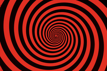 Hypnosis visualisation conept endless red and black spiral