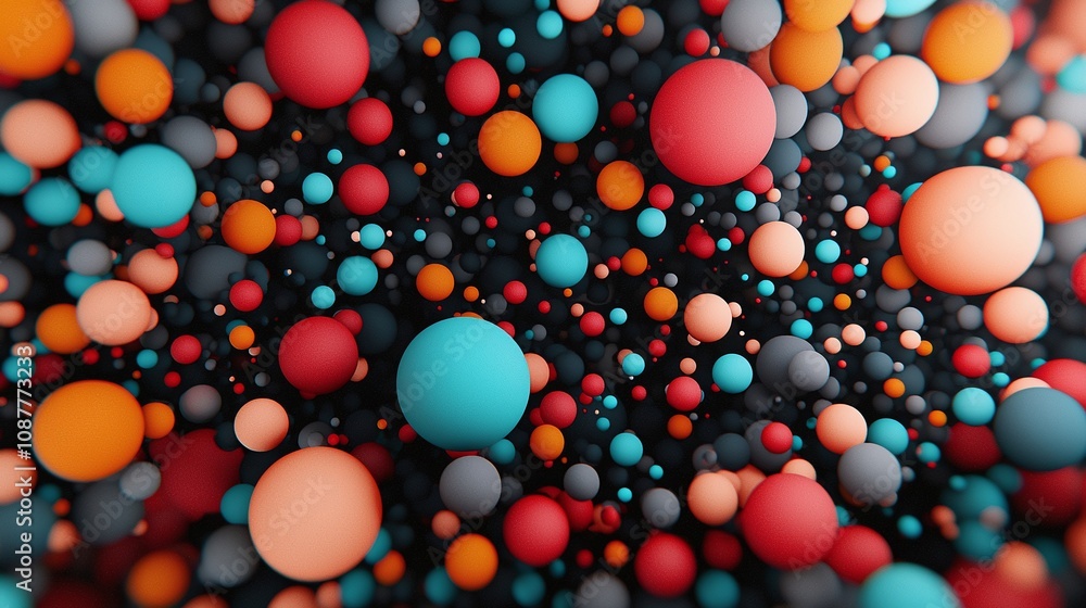 Poster spheres colors abstract pattern and the dynamic harmony of creativity and design.