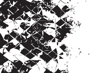 Black and white vintage grunge futuristic background. Suitable to create unique overlay textures with the effect of scratching, breaking, antiquity and old materials.