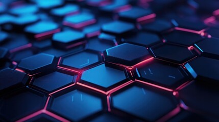 Fototapeta premium Abstract Hexagon Pattern with Glowing Edges