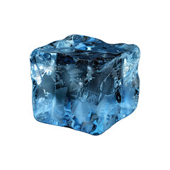 Translucent ice cubes on transparent background. Cut out png