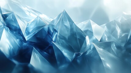 Obraz premium Abstract blue and white crystal mountain background.