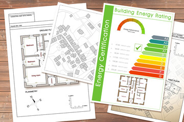 BUILDINGS ENERGY EFFICIENCY AND RATING CONCEPT with energy certification classes according to the...