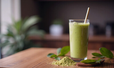 Matcha Green Tea Smoothie with Almond Milk