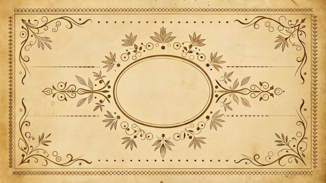 Elegant Victorian paper style background with blank space for text or logo in 16:9 horizontal format