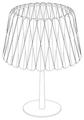 Table Lamp Vector for DIY Crafts, Coloring Books, and Graphic Design. Modern Home Decor Illustration
