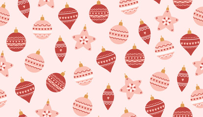 Christmas balls seamless vector pattern 