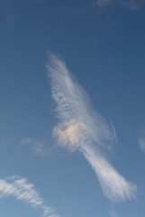 Ciel bleu et nuage forme blanc