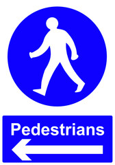 Pedestrians stay to the left sign