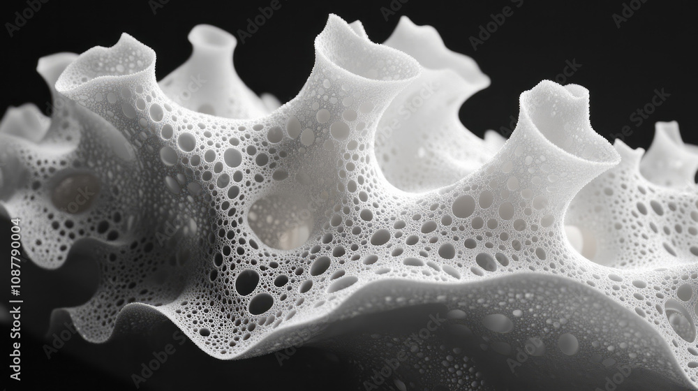 Aufkleber a surreal 3d form featuring dense, velvety microfibers, creating a soft and tactile visual effect,