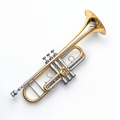 Obraz premium Trombone Isolated on White Background