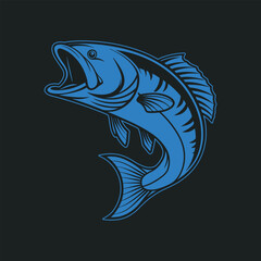 black and white fish vector