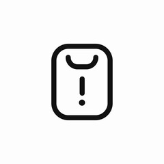 clipboard exclamation mark icon sign vector