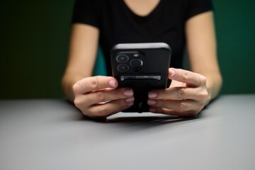 Individual Concentrating on Their Smartphone, Fully Engaged and Immersed in Activity