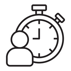 Timer and User line icon.